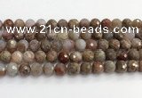 CAA5012 15.5 inches 10mm faceted round flower agate beads