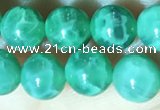 CAA5021 15.5 inches 6mm round green dragon veins agate beads