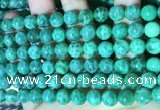 CAA5022 15.5 inches 8mm round green dragon veins agate beads