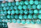 CAA5023 15.5 inches 10mm round green dragon veins agate beads