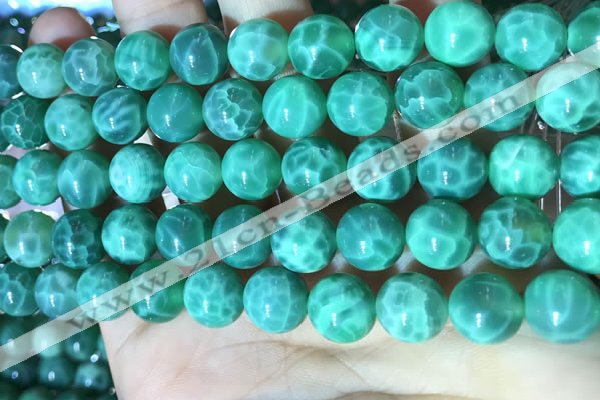 CAA5023 15.5 inches 10mm round green dragon veins agate beads