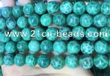 CAA5024 15.5 inches 12mm round green dragon veins agate beads