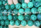 CAA5026 15.5 inches 16mm round green dragon veins agate beads