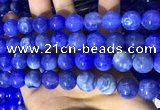 CAA5033 15.5 inches 12mm round blue dragon veins agate beads