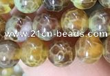 CAA5037 15.5 inches 6mm round yellow dragon veins agate beads