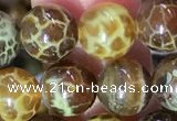 CAA5038 15.5 inches 8mm round yellow dragon veins agate beads