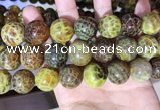 CAA5043 15.5 inches 18mm round yellow dragon veins agate beads