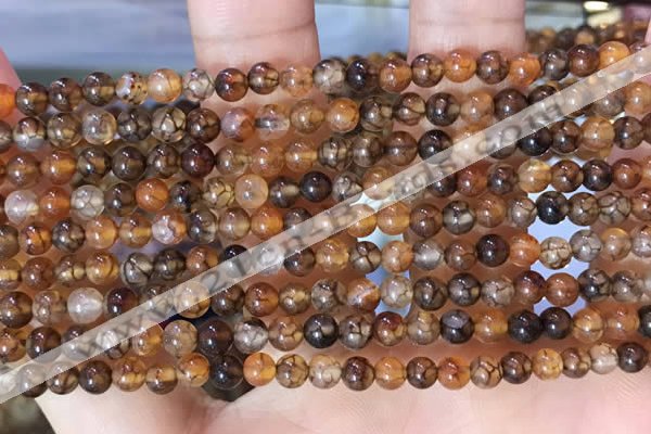 CAA5046 15.5 inches 4mm round dragon veins agate beads wholesale