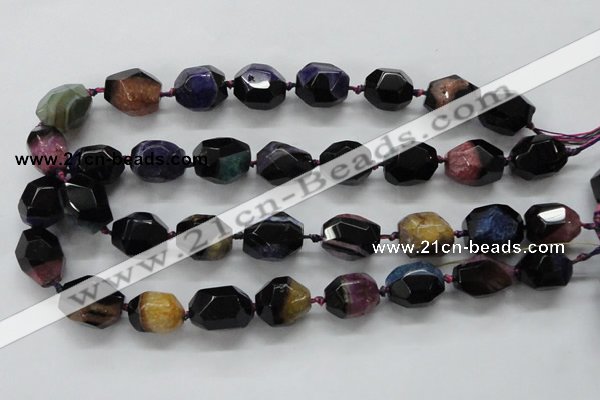 CAA505 15.5 inches 18*20mm faceted nuggets agate druzy geode beads