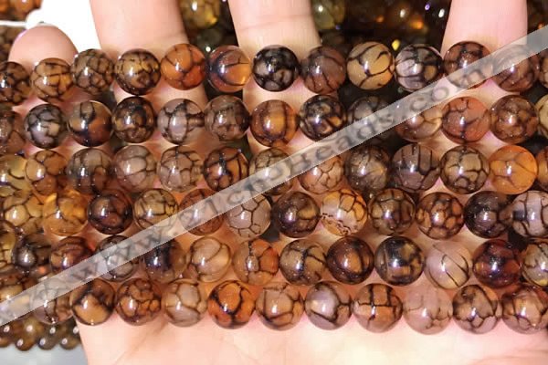 CAA5056 15.5 inches 8mm round dragon veins agate beads wholesale