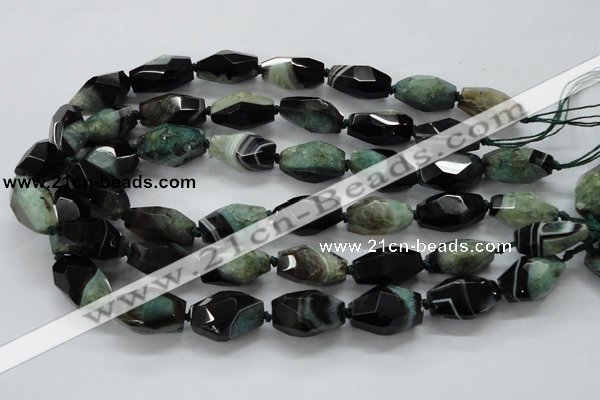 CAA506 15.5 inches 14*25mm faceted nuggets agate druzy geode beads