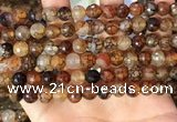 CAA5063 15.5 inches 8mm faceted round dragon veins agate beads