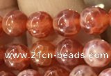 CAA5070 15.5 inches 4mm round red dragon veins agate beads