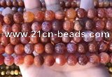 CAA5073 15.5 inches 10mm round red dragon veins agate beads