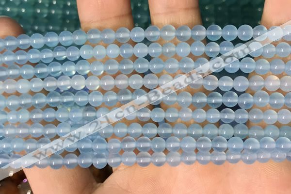 CAA5090 15.5 inches 4mm round sea blue agate beads wholesale