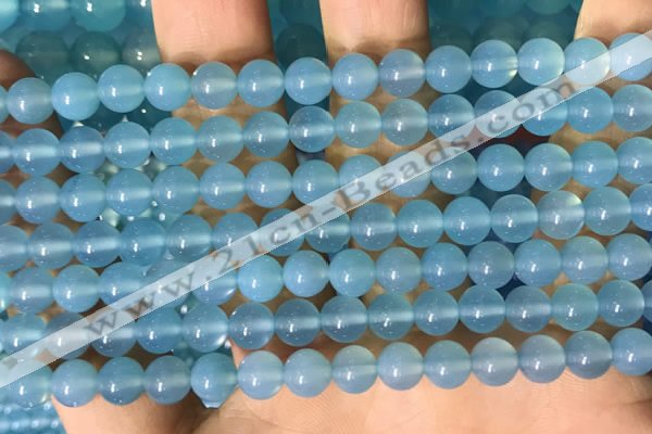 CAA5091 15.5 inches 6mm round sea blue agate beads wholesale