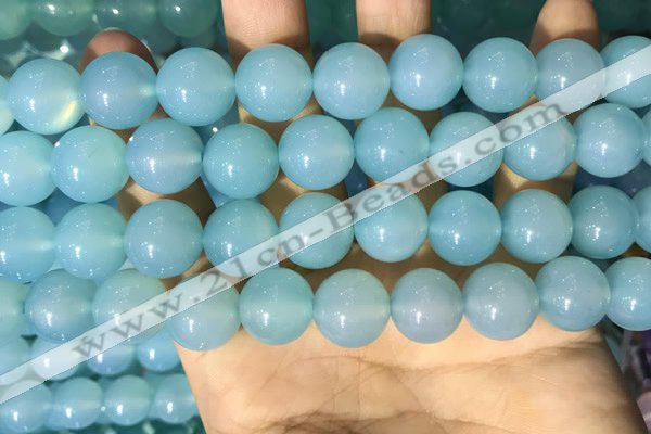 CAA5094 15.5 inches 12mm round sea blue agate beads wholesale