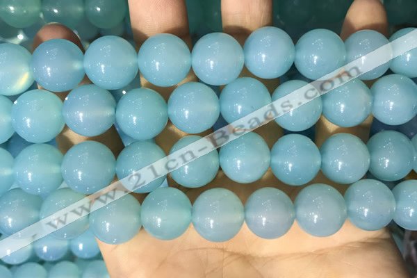 CAA5095 15.5 inches 14mm round sea blue agate beads wholesale