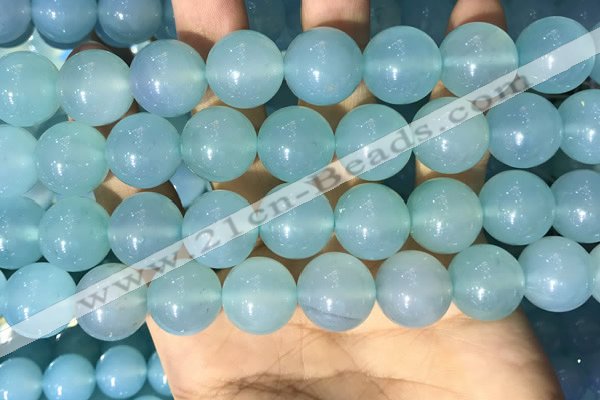 CAA5096 15.5 inches 16mm round sea blue agate beads wholesale