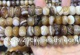 CAA5106 15.5 inches 10*14mm rondelle striped agate beads