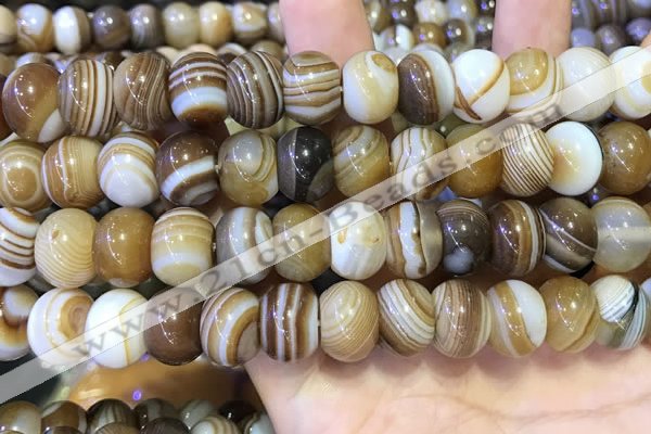 CAA5106 15.5 inches 10*14mm rondelle striped agate beads