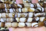 CAA5107 15.5 inches 10*14mm drum striped agate beads wholesale