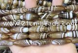 CAA5112 15.5 inches 8*25mm rice striped agate beads wholesale