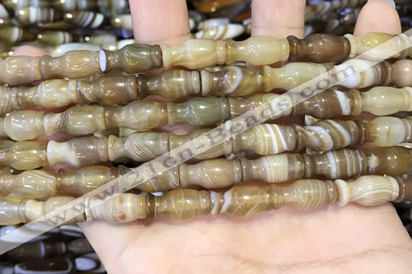 CAA5130 15.5 inches 8*16mm vase-shaped striped agate gemstone beads