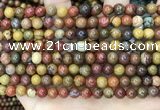 CAA5132 15.5 inches 4mm round red moss agate beads wholesale