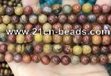 CAA5134 15.5 inches 8mm round red moss agate beads wholesale