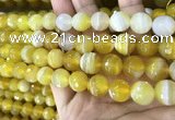 CAA5152 15.5 inches 10mm faceted round banded agate beads