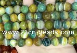 CAA5167 15.5 inches 12mm faceted round banded agate beads