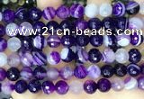 CAA5180 15.5 inches 10mm faceted round banded agate beads