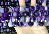 CAA5181 15.5 inches 12mm faceted round banded agate beads