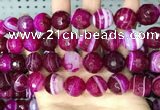 CAA5190 15.5 inches 16mm faceted round banded agate beads