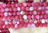 CAA5193 15.5 inches 8mm faceted round banded agate beads