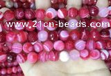 CAA5194 15.5 inches 10mm faceted round banded agate beads