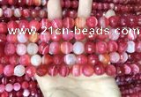 CAA5199 15.5 inches 6mm faceted round banded agate beads