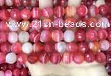 CAA5202 15.5 inches 12mm faceted round banded agate beads