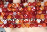 CAA5207 15.5 inches 8mm faceted round banded agate beads