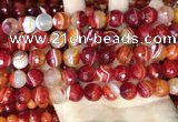 CAA5208 15.5 inches 10mm faceted round banded agate beads