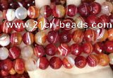 CAA5209 15.5 inches 12mm faceted round banded agate beads