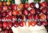 CAA5210 15.5 inches 14mm faceted round banded agate beads