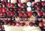 CAA5214 15.5 inches 8mm faceted round banded agate beads