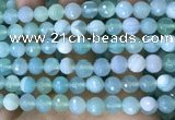 CAA5222 15.5 inches 10mm faceted round banded agate beads