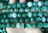 CAA5237 15.5 inches 12mm faceted round banded agate beads