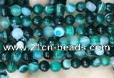 CAA5242 15.5 inches 8mm faceted round banded agate beads