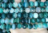 CAA5244 15.5 inches 12mm faceted round banded agate beads