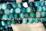 CAA5245 15.5 inches 14mm faceted round banded agate beads