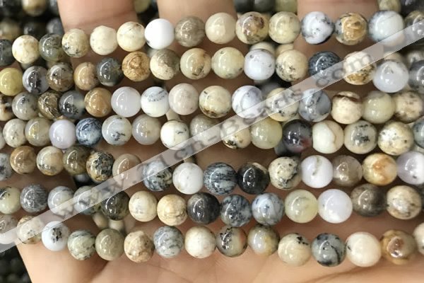 CAA5256 15.5 inches 6mm round dendrite agate beads wholesale